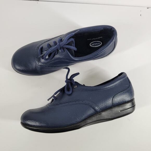 Womens Dr. Scholls Lace Up Shoes 9 M Double Air Pillow Insoles Comfort Navy Blue - Picture 2 of 9